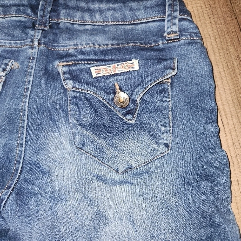 HUDSON Dark Wash Denim Long Shorts Girls Size 10 Rare